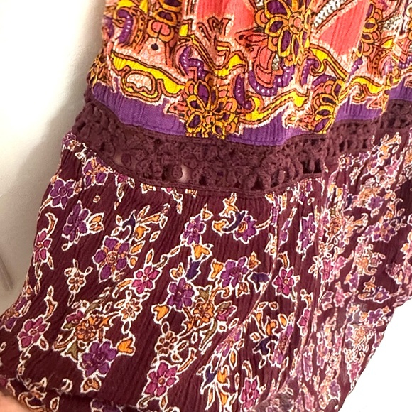 🍑 Handmade Boho Bohemian Midi Skirt Colorful Paisley Floral SMALL Hippie Elastic - Picture 4 of 11